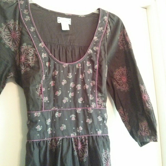 Anthro Viola 100% Cotton Peasant Dress Size 0 Cottagecore Prairiecore Boho Folk - Picture 2 of 16